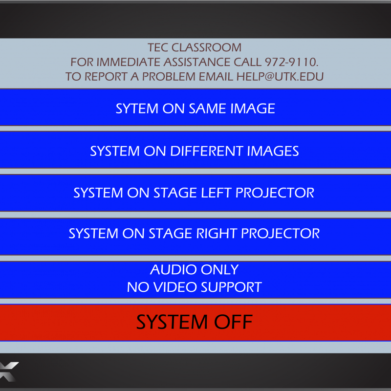 AMX Style 14 Main Screen