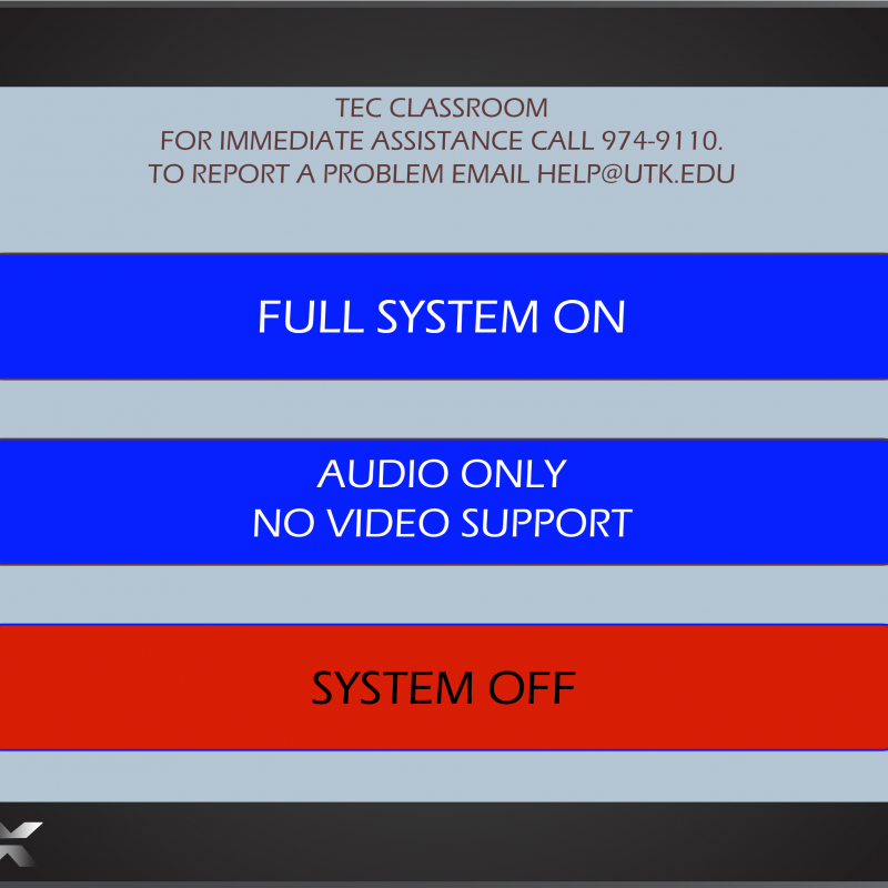 AMX Style 20 Main Screen