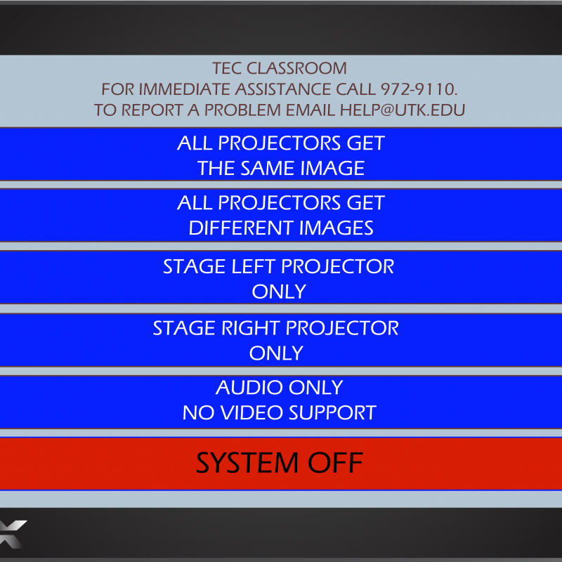 AMX Style 3 Main Screen