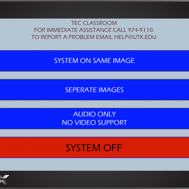 AMX Style 32 Main Screen