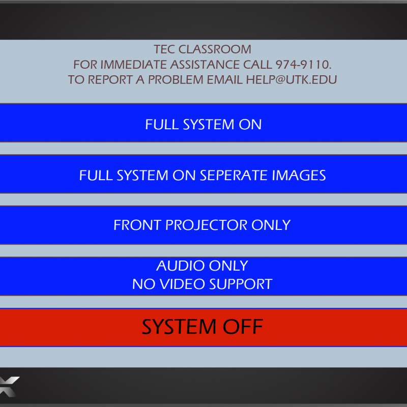 AMX Style 43 Main Screen