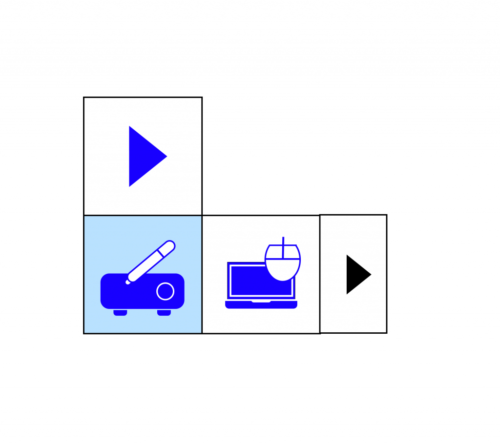 Image of the icon showing the projector and pen highlighted in blue
