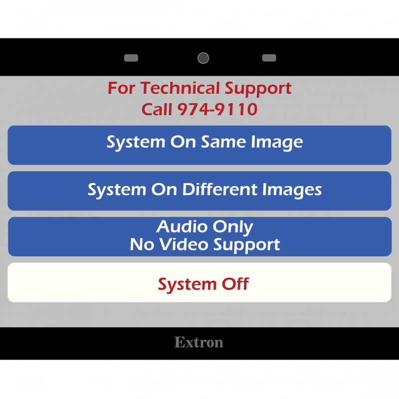 Extron Style 10 Main Screen