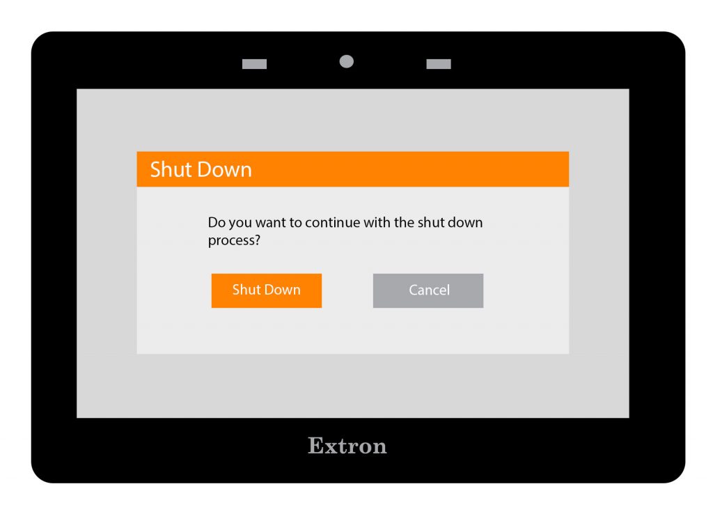 tap shut down to turn off the system