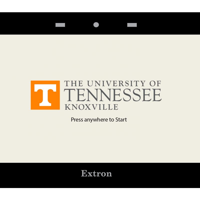 Zeanah Load Page "The University of Tennessee Knoxville" logo. "Press anywhere to start"