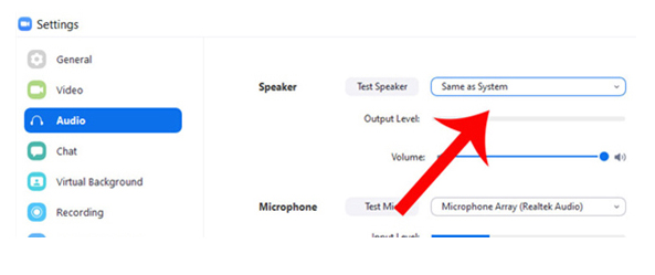 showing choose sound in zoom app